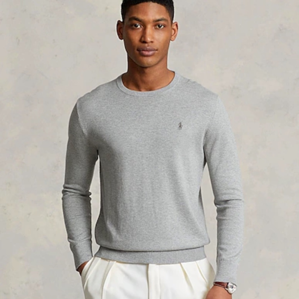 Polo Ralph Lauren Men’s turquoise cotton cashmere crewneck L long sleeve sweater - Picture 13 of 13